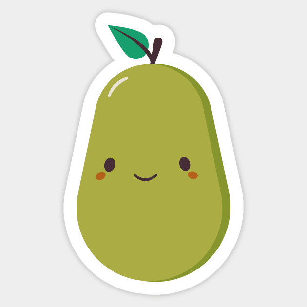 Green Pear Is Cute and Kawaii Sticker by happinessinatee